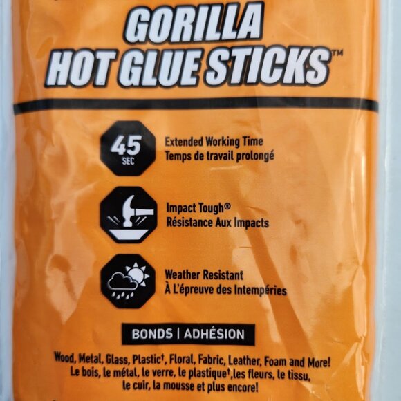 NEW Gorilla Hot Glue Sticks Clear Full Size 8" Long 20 Count Arts and Crafts Cra - Picture 4 of 14